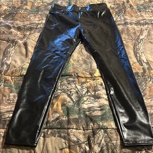 Source Unknown Black Faux Leather Leggings